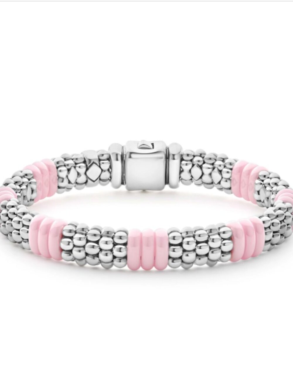 Pink Ceramic Caviar Beaded Bracelet | 9mm  from Lagos